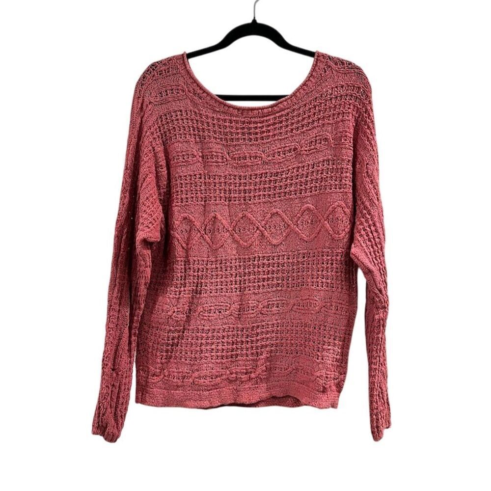 Abercrombie & Fitch Women's Maroon Cable Knit Pullover Sweater Size M